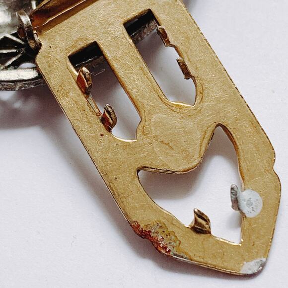 Vintage 1930s Signed LN Dress Clip Floral Openwork Silver Tone - Picture 10 of 15